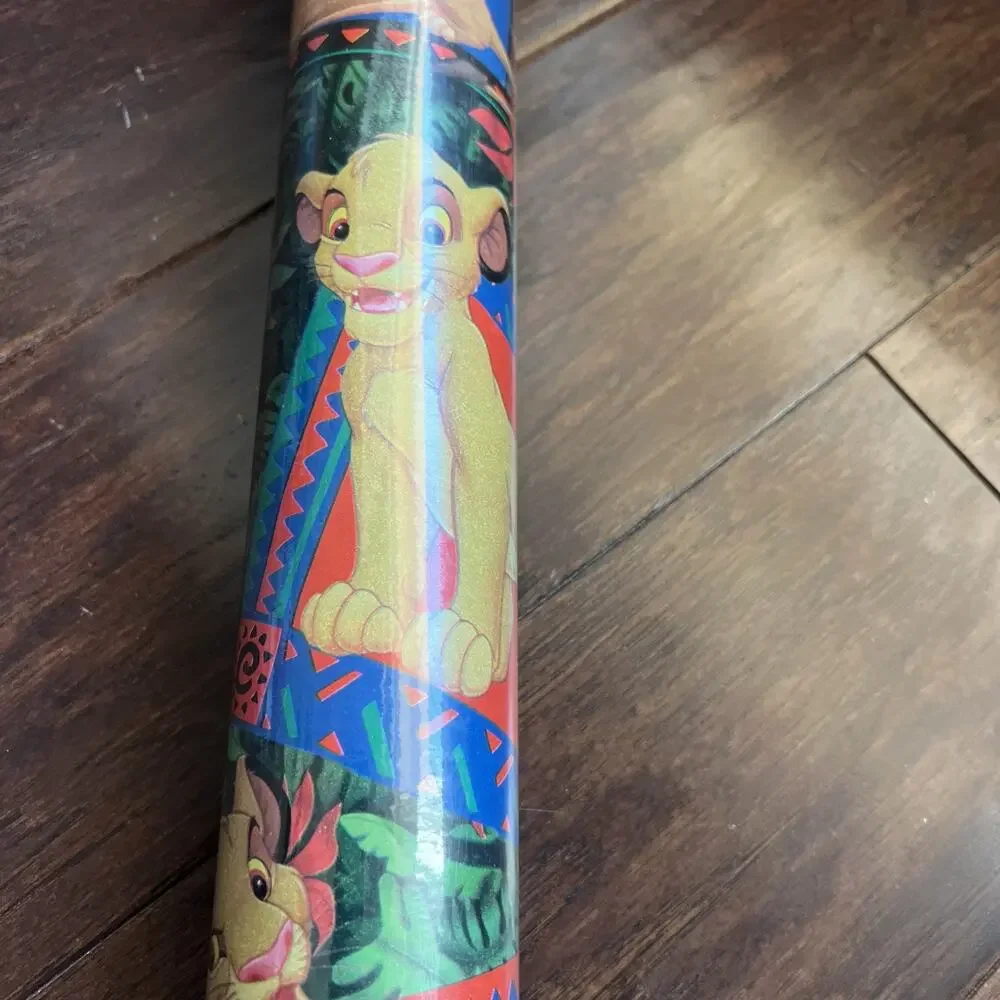 NEW Disney Lion King Grift Wrap Paper 75 Sq Mufasa Simba Vintage New Old Stuff